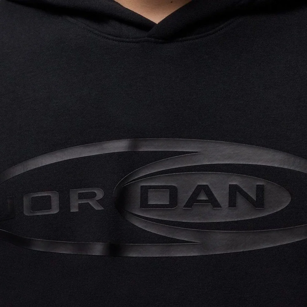Air JORDAN Essentials Black Graphic Logo Pullover Hoodie‎ Sweatshirt Sz S Nike